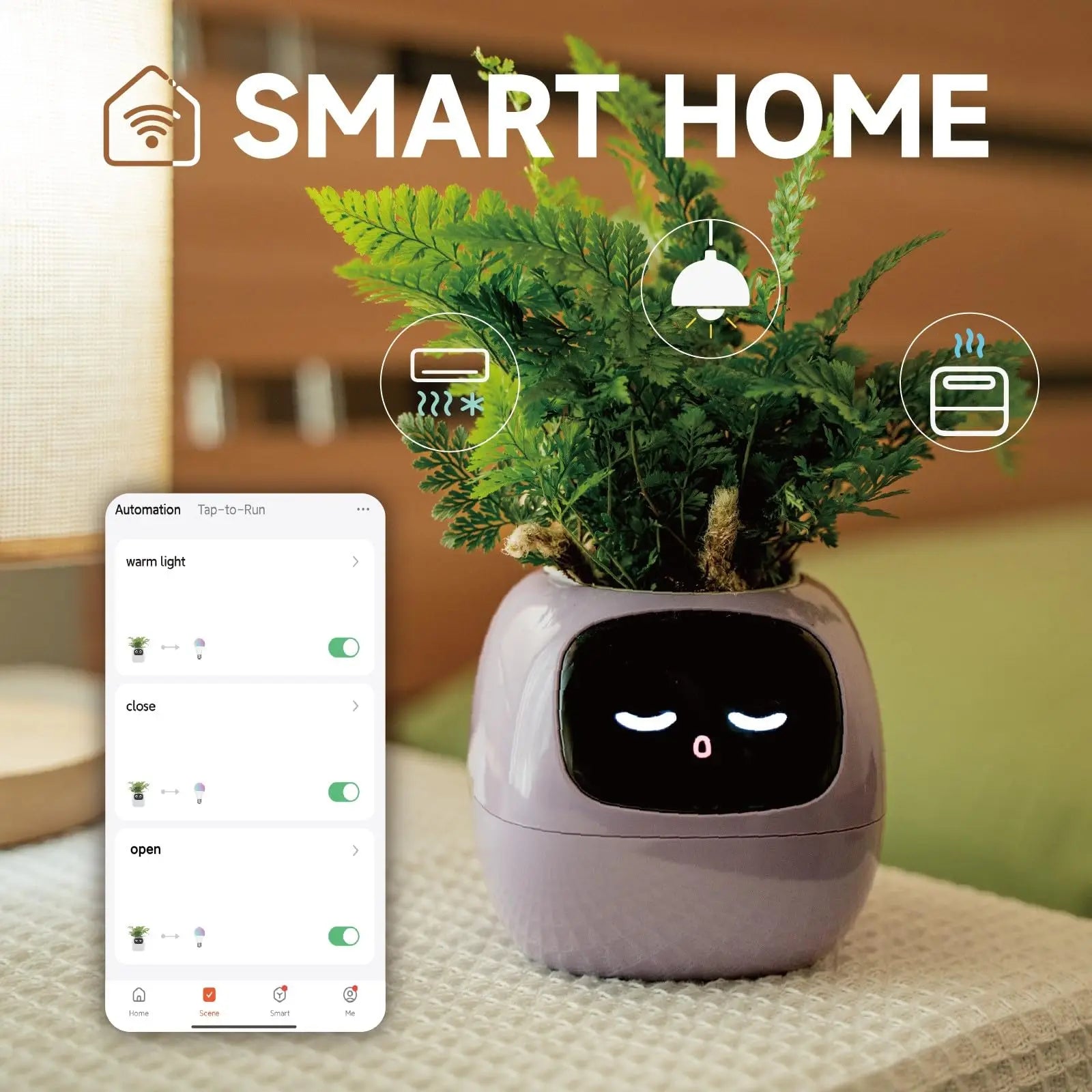 Smart Pet Planter Robot Guidance on Plant Care with Emojis