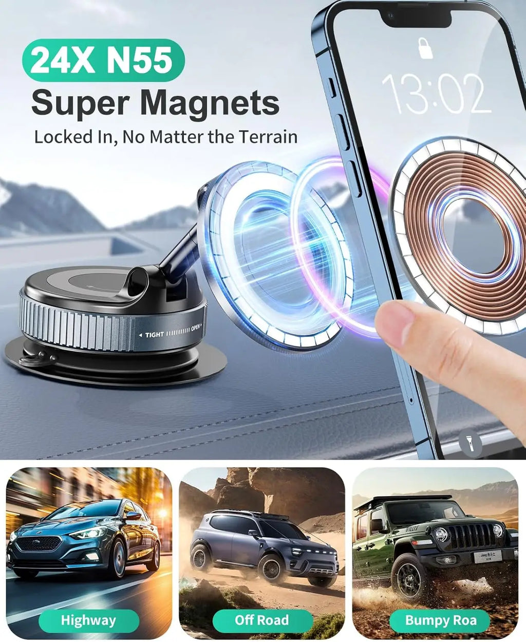 Vacuum Suction Magnetic Phone Holder
