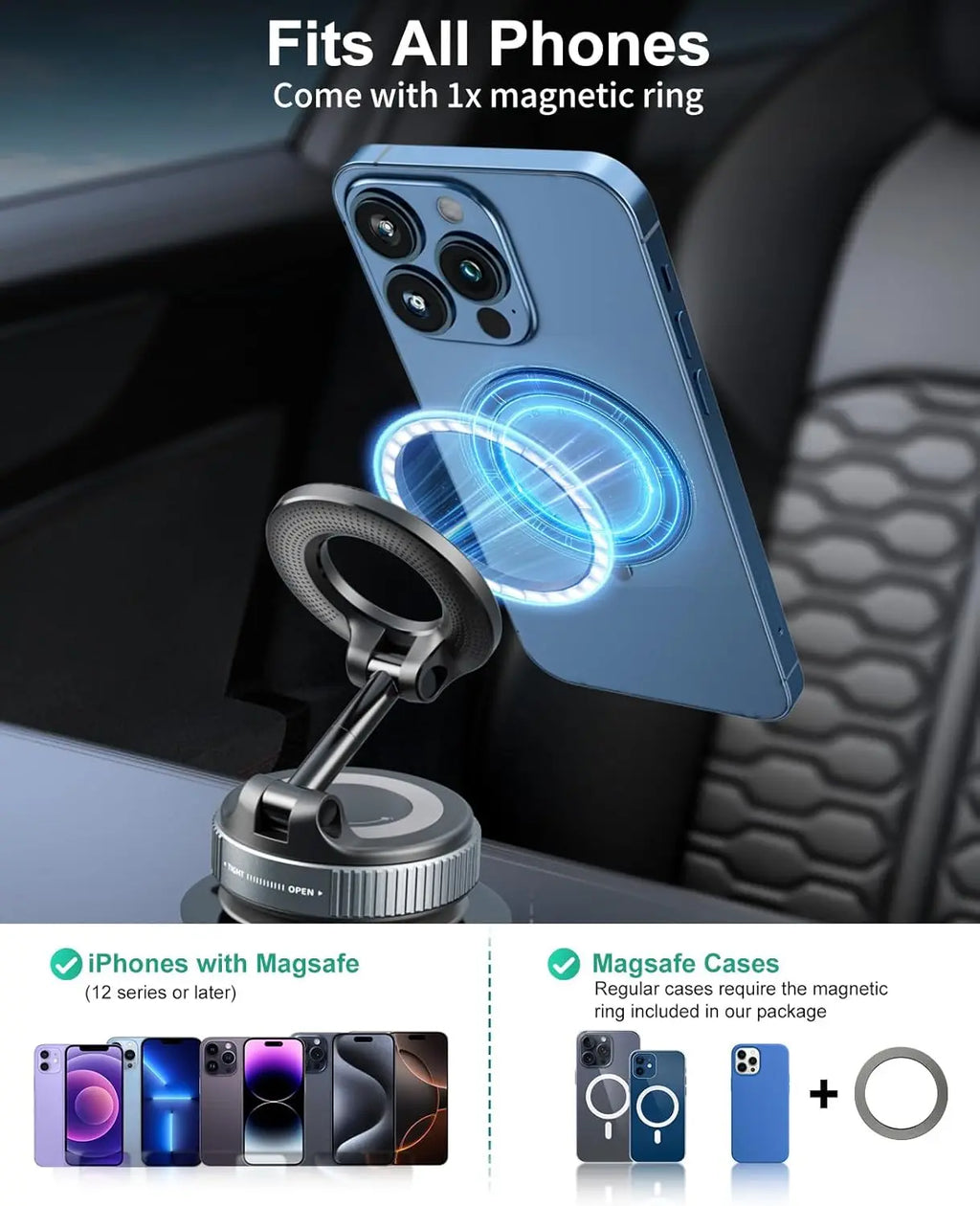 Vacuum Suction Magnetic Phone Holder