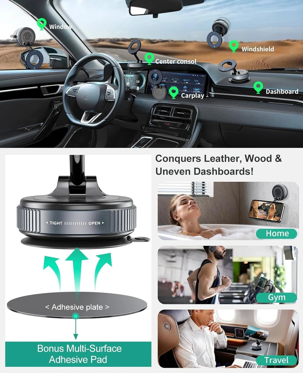 Vacuum Suction Magnetic Phone Holder